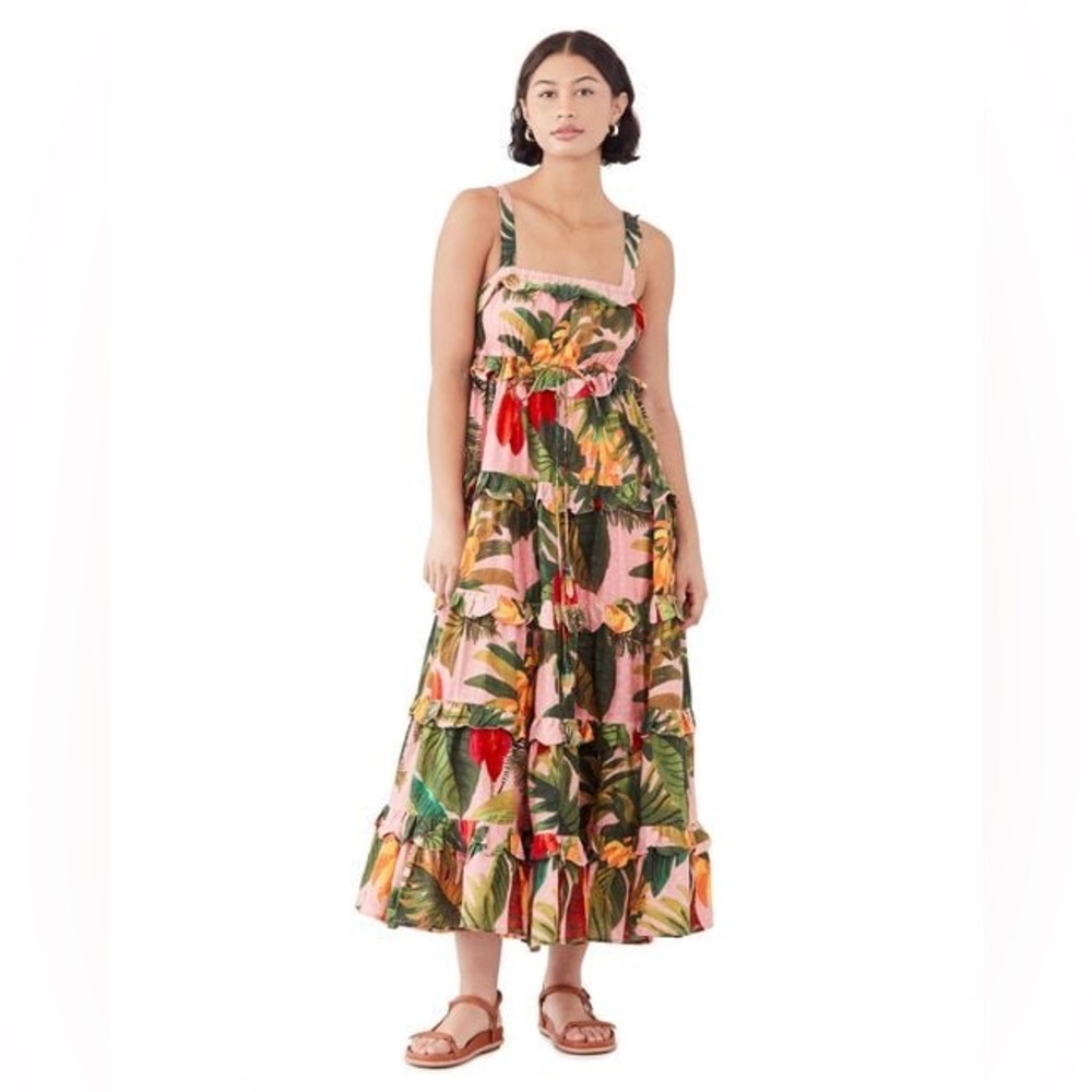 Farm Rio Cocoa Forest Maxi Dress XL NWT